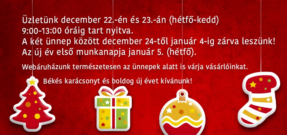 Ünnepi nyitvatartásunk!