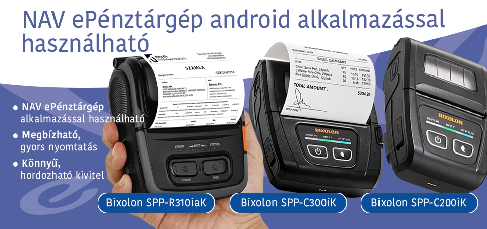 Nyomtató NAV ePénztárgép android alkalmazással